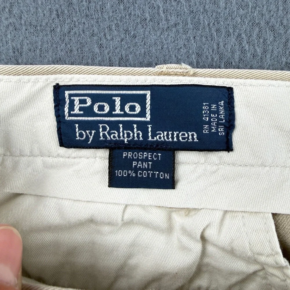 Vintage Polo Ralph Lauren Prospect Pants Men's 34x34 (Fits 32x31) Beige Chino